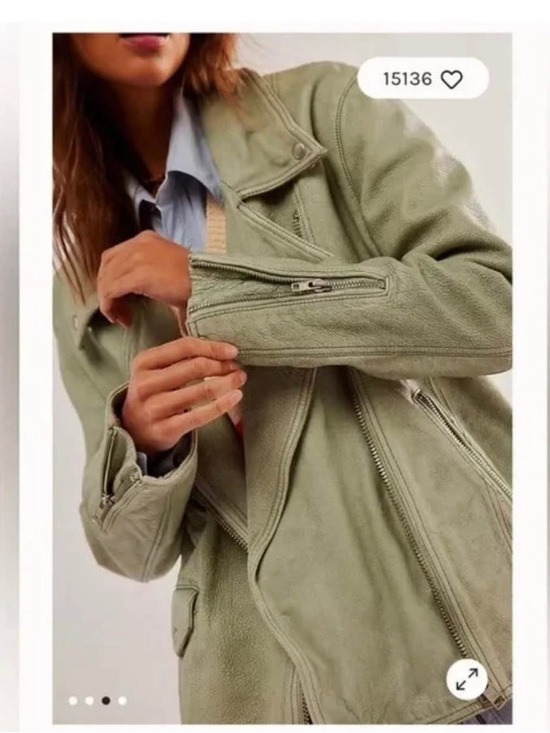Free People Jackets & Blazers - Free People Olive Green Suede Moto Jacket
